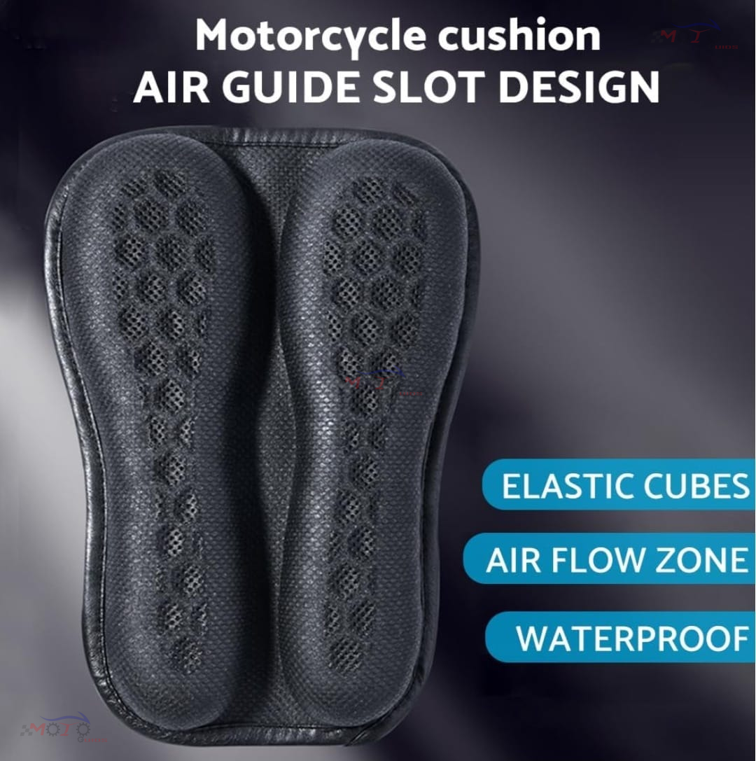 MOTORCYCLE GEL SEAT CUSHION, UNIVERSAL FIT PILLION / RIDER